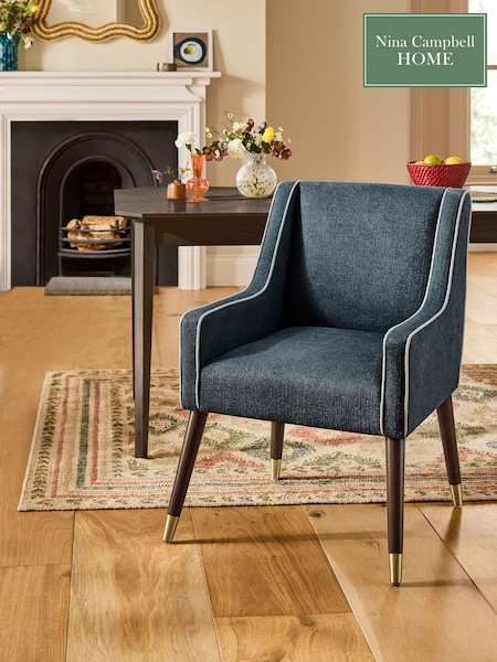 Nina Campbell Clabon Indigo Blue Rosebury Dining Chair (F67610) | €251