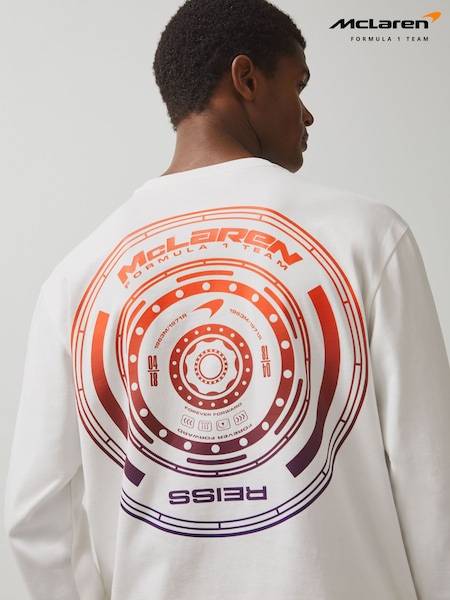 Reiss White Legacy Unisex Fit McLaren F1 Team Tyre-Print T-Shirt (F67619) | € 137