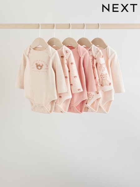 Neutral Bear Long Sleeve Baby Bodysuits 5 Pack (F67654) | €28 - €30