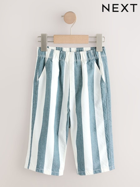 Blue/White Stripe Pull On Wide Trousers (3mths-7yrs) (F67722) | AED56 - AED66