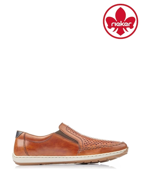 Rieker Mens Elasticated Brown Shoes (F67732) | €102
