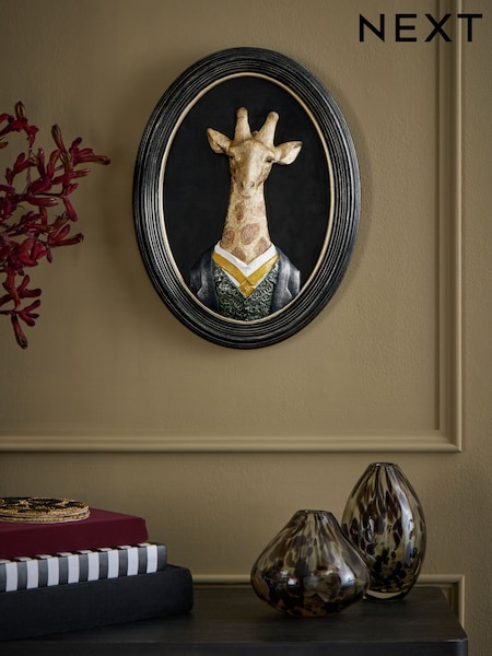 Blue Dressed Giraffe Ornate Wall Art (F67755) | €42