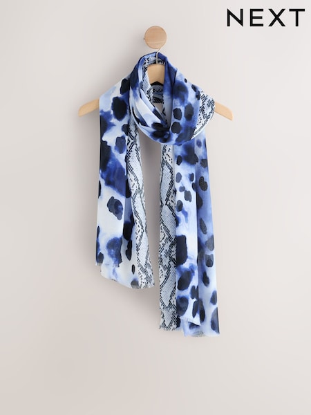 Navy Abstract Lightweight Scarf (F67853) | R$ 120