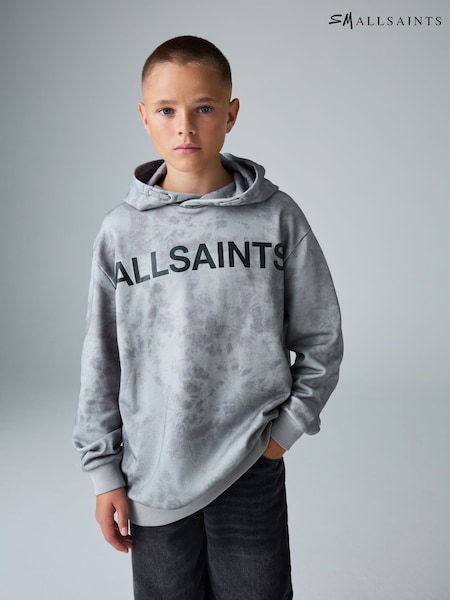 smALLSAINTS Grey Tie Dye Logo Oversized Pullover Hoodie (F67873) | €45 - €51