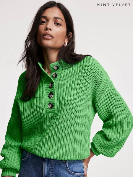 Mint Velvet Button Detail Jumper (F67899) | ‏498‏₪
