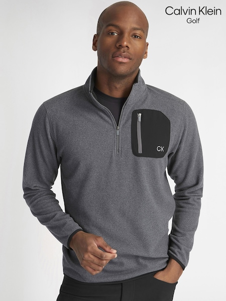 Calvin Klein Golf Planet Half Zip Black Fleece (F67907) | AED291