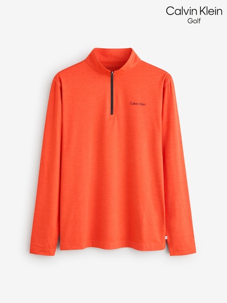 Calvin Klein Golf Orange Newport Half Zip Sweater (F68057) | AED204