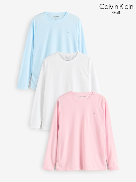 Calvin Klein Golf Pink Assorted Long Sleeve T-Shirts 3 Pack (F68060) | 173 QAR