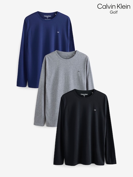 Calvin Klein Golf Assorted Long Sleeve T-Shirts 3 Pack (F68061) | $56