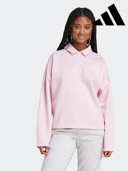 ライラック パープル - adidas Essentials Linear Polo Sweatshirt (F68167) | ¥ 8,130