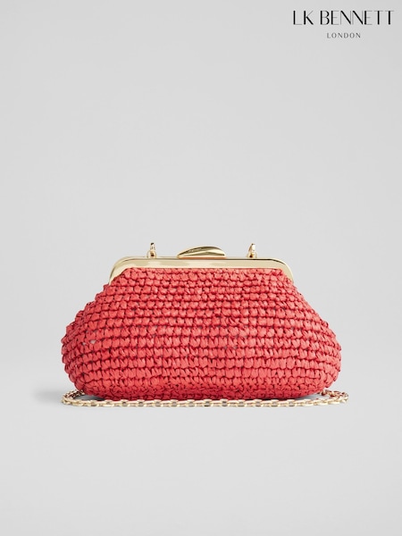 LK Bennett Small Alexa Red Paper Oloid Clasp Frame Clutch Bag (F68240) | 232 €