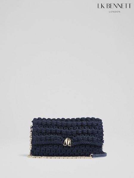 Lk Bennett Larna Navy Crochet Oloid Clutch Bag (F68243) | 172 €