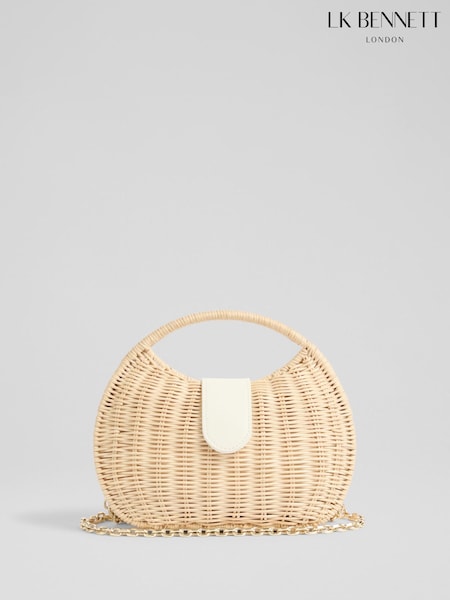 LK Bennett Lulu Straw Rattan Box Grab Bag (F68259) | ‏553‏₪