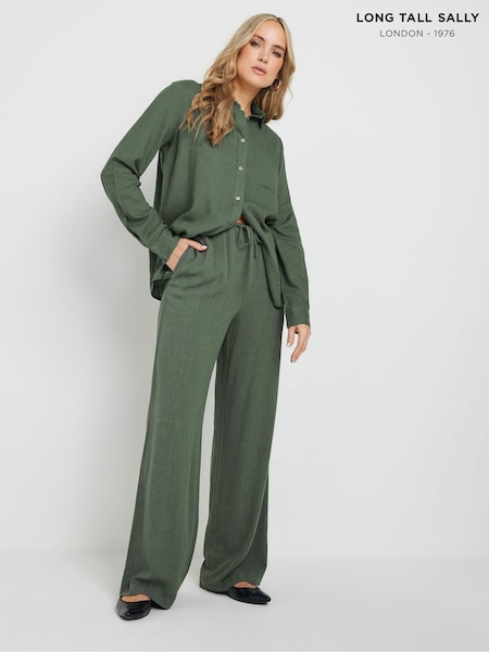 Long Tall Sally Green Blend Wide Leg Trousers (F68280) | $68