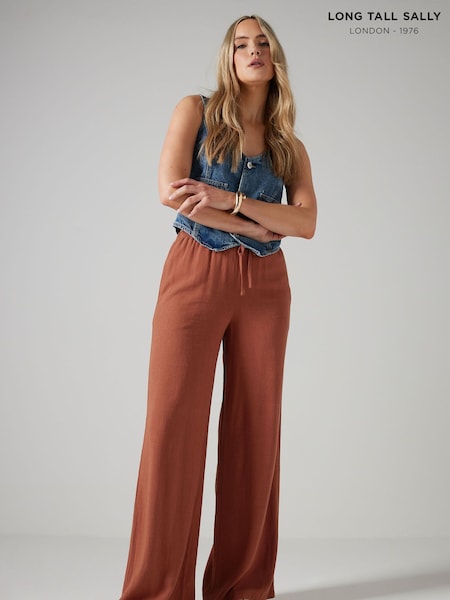 Long Tall Sally Orange Blend Wide Leg Trousers (F68283) | $68