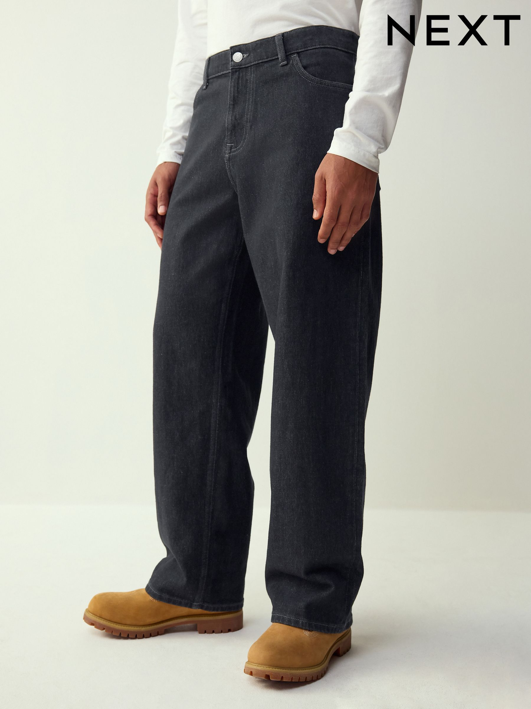 Buy Men's Jeans Black Baggy Denim Online | Next Brazil