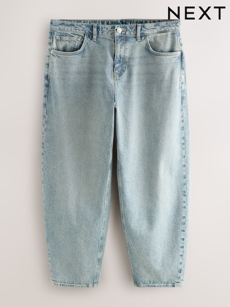 Blue Light Tint Barrel Fit Vintage Wash Denim Jeans (F68305) | €42