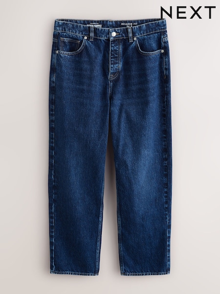 Blue Classic Vintage Relaxed Fit Vintage Wash Denim Jeans (F68306) | €42