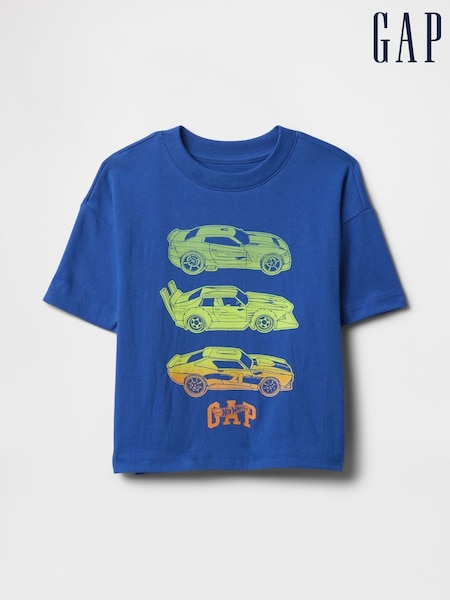 Gap Blue Oversized Hot Wheels Graphic T-Shirt (6mths-5yrs) (F68334) | €20