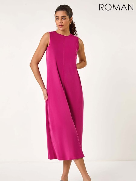 Roman Pink Sandwash Stretch Midi Dress (F68346) | €53