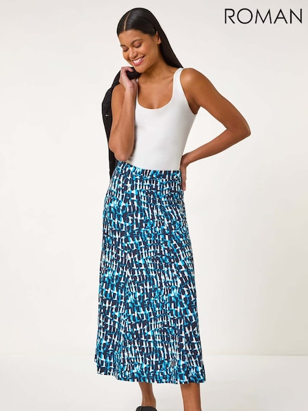 Roman Geo Print A-Line Stretch Skirt (F68355) | ‏201‏₪