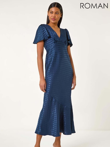 Roman Satin Spot Print Midi Dress (F68414) | €86
