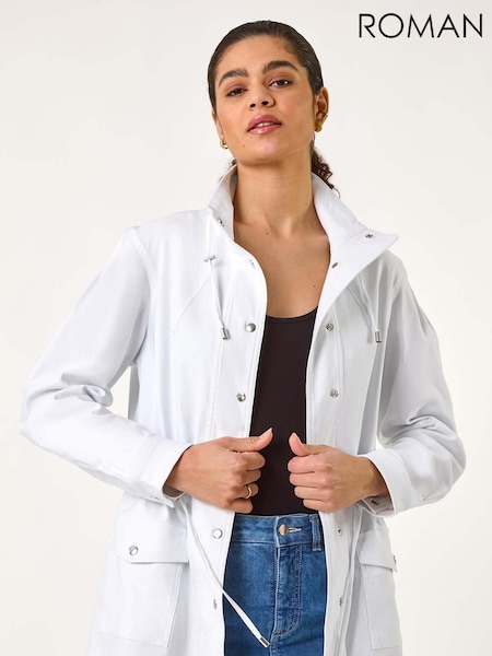 Roman White Buttoned Safari Jacket (F68420) | €78