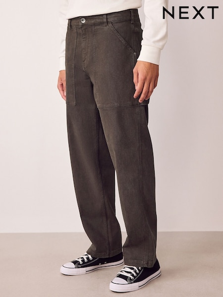 Brown Relaxed Fit Authentic Fatigue Denim Jeans (F68473) | R$ 335