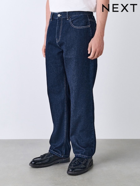 Indigo Blue Textured Denim Jeans (F68476) | €42