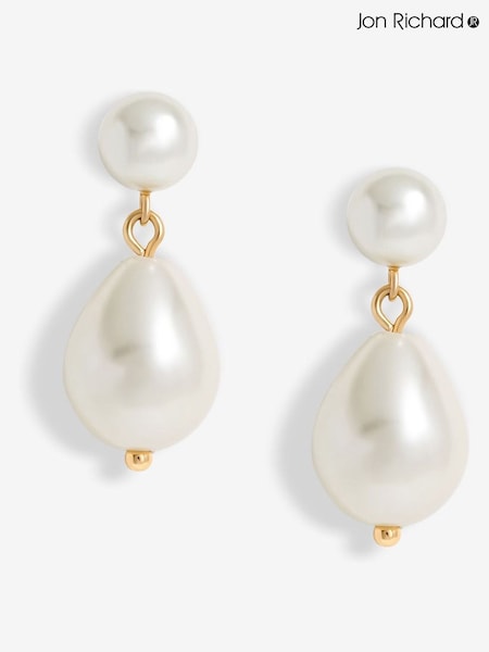 Jon Richard Silver Pearl Peardrop Earrings (F68499) | €22.50