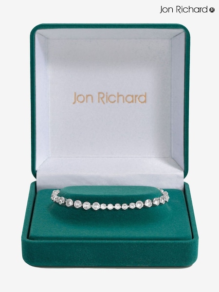 Jon Richard Silver Tone Cubic Zirconia Mixed Stone Tennis Bracelet (F68502) | €40