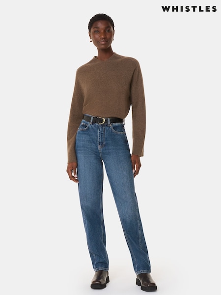 Whistles Blue 100% Cotton Authentic Tapered Jeans (F68579) | €131