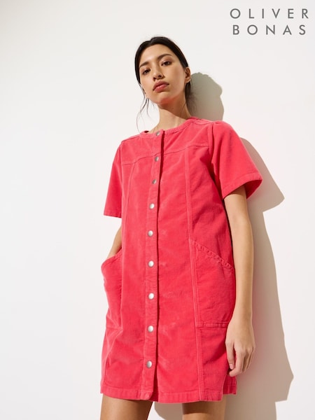 Oliver Bonas Red Corduroy Mini Dress (F68670) | €99
