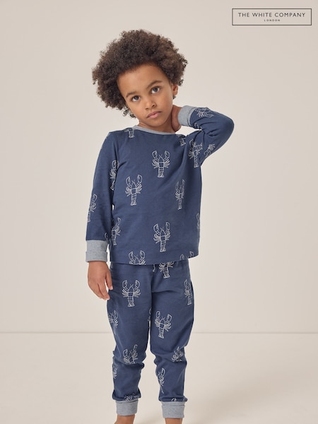 The White Company Blue 100% Organic Cotton Glow In The Dark Lobster Pyjamas (F68680) | ‏121‏₪ - ‏131‏ ₪