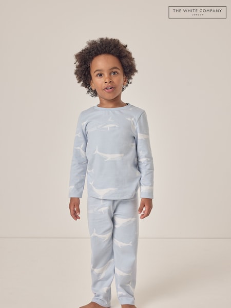 The White Company Blue 100% Cotton Whale Relaxed Fit Pyjamas (F68686) | €27 - €29