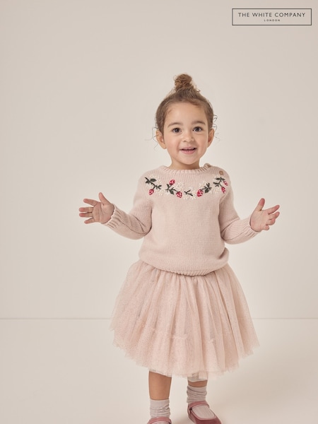 The White Company Pink Wool Strawberry Embroidered Jumper (F68695) | ₪181 - ₪191