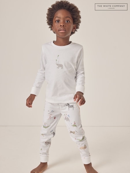 The White Company Slim Fit 100% Organic Cotton Party White Pyjamas (F68718) | ‏121‏₪