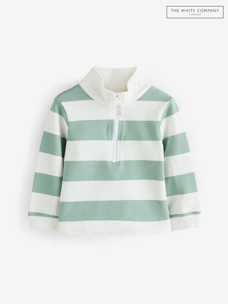 The White Company Green 100% Cotton Stripe Rugby Top (F68725) | ₪131 - ₪141