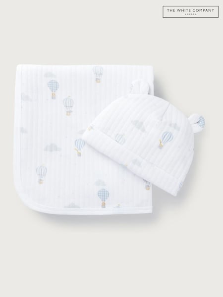 The White Company Cotton Up In The Air White Blanket and Hat Set (F68734) | ₪131