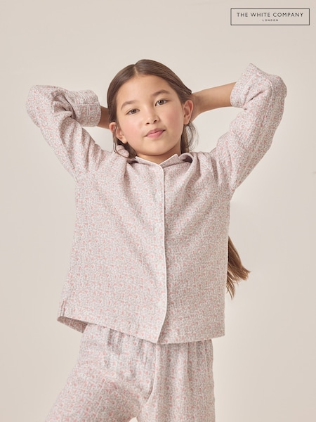 The White Company Natural 100% Cotton Relaxed Double Heart Vine Traditional Fit Pyjamas (F68740) | ₪151 - ₪161