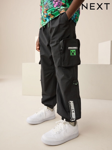 Black Minecraft Cargo Trousers (4-14yrs) (F68741) | R$ 220 - R$ 270