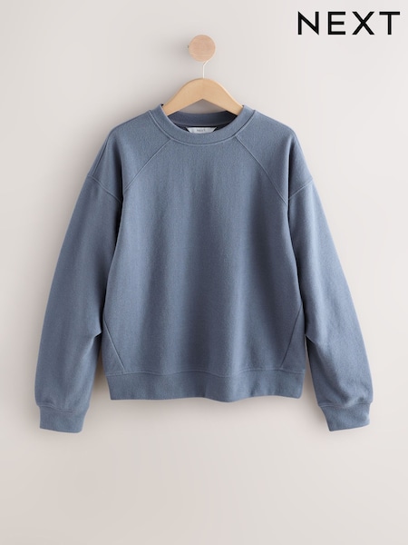 Teal Blue Cosy Soft Needle Crew Neck Long Sleeve Sweatshirt (F68804) | €30