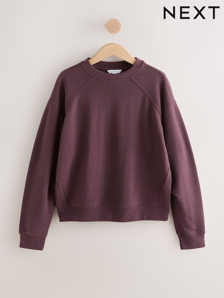 Chocolate Brown Cosy Soft Needle Crew Neck Long Sleeve Sweatshirt (F68808) | €34.50