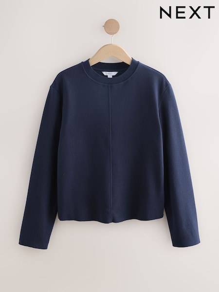 Dark Navy Blue Cosy Soft Touch Rib Crew Neck Jumper (F68809) | €28