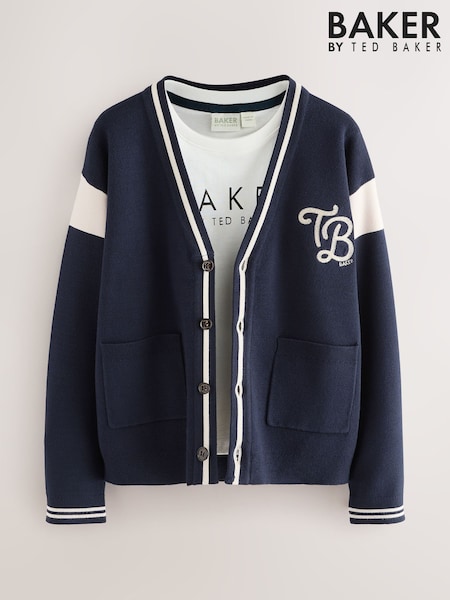 Baker by Ted Baker Blue Knitted Cardigan and T-Shirt Set (F68826) | AED155 - AED167