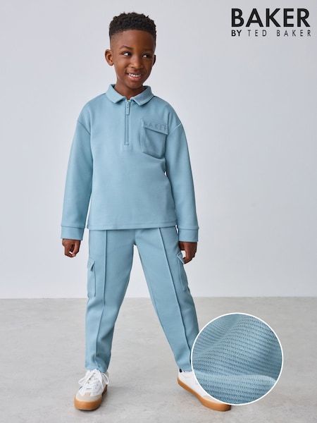 Baker by Ted Baker Blue Long Sleeve Polo Shirt and Trouser Set (F68828) | R$ 375 - R$ 425