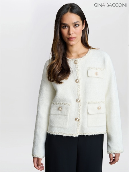 Gina Bacconi Christy Pearl Button Jacket (F68991) | €114