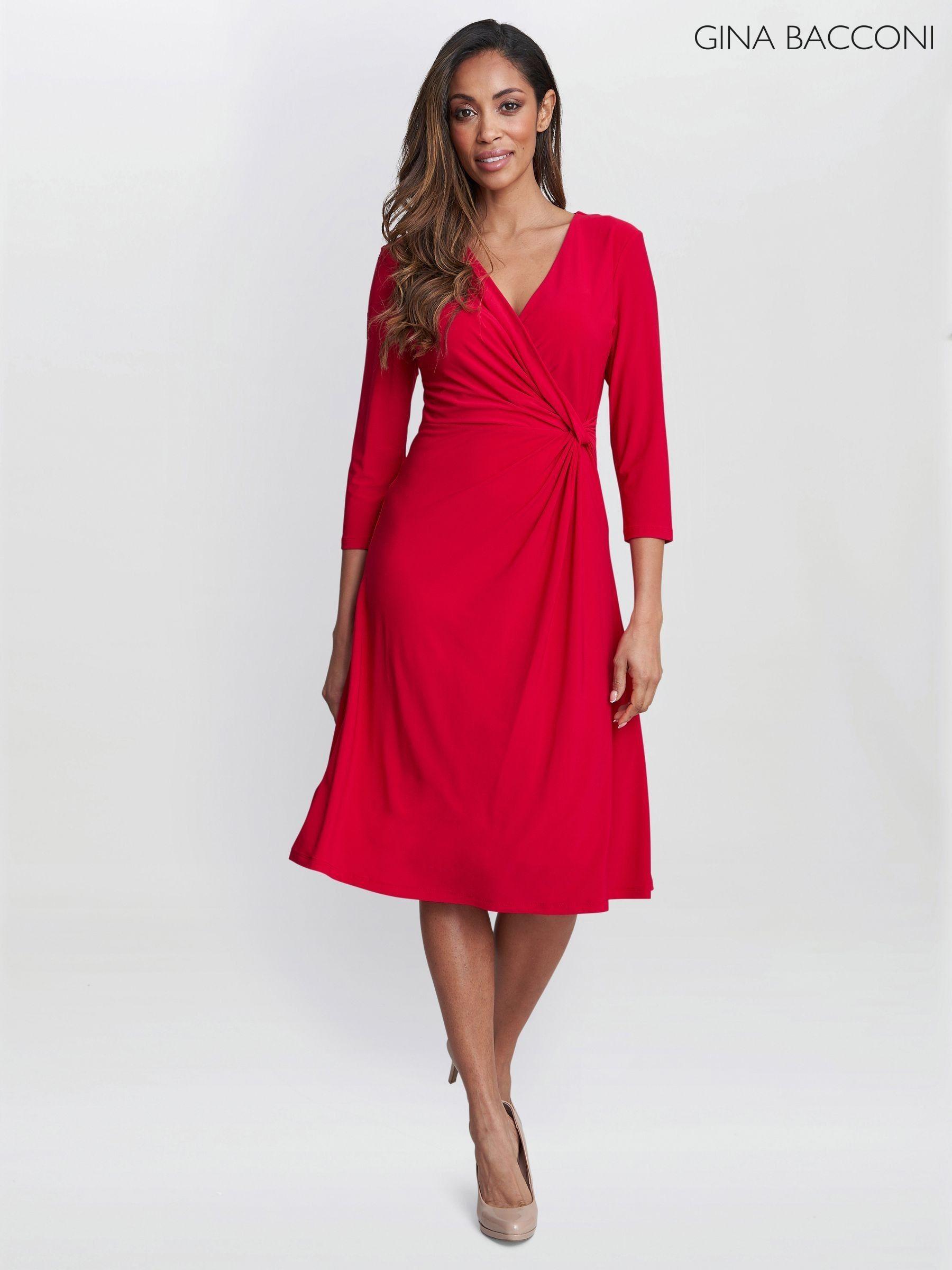 【海外限定】GinaBacconi ドレス☆Red Rachael Velvet Dress Wit Buy Women's Dresses Gina Bacconi Red Partywear Online | Next USA