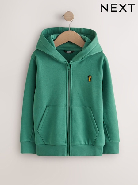 Green Plain Zip Through Hoodie (3-16yrs) (F69007) | €21 - €30