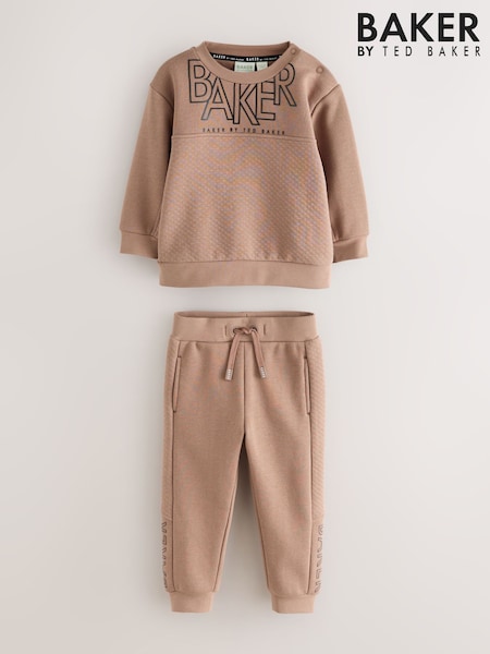 Baker by Ted Baker Stone Quilted Sweatshirt and Joggers Set (F69013) | 178 QAR - 203 QAR